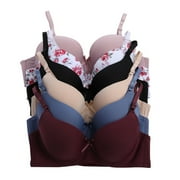 VIOLAS SECRET Women Bras 6 pack of T-shirt Bra B cup C cup D cup DD cup Size 38D (6843)