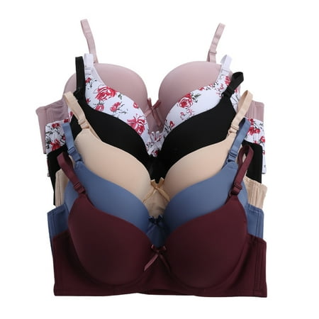 

Women Bras 6 pack of T-shirt Bra B cup C cup D cup DD cup Size 40C (6843)