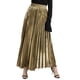 thumbnail image 1 of Gibobby faldas para mujer elegante plisada falda larga europea y americana de tamaño cintura alta swing falda de playa dorada femenina(Dorado, XL), 1 of 4