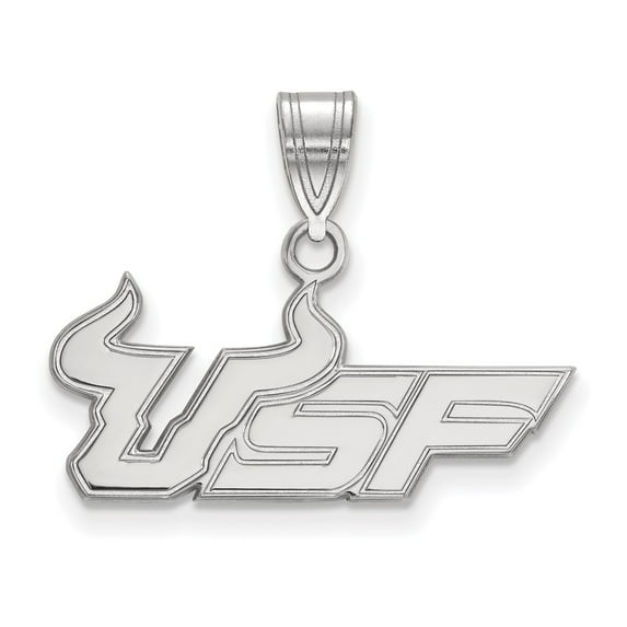 Solid 925 Sterling Silver Official University of South Florida Medium Pendant Charm - 18mm x 25mm