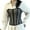 Black, variant on Womens Sheer Mesh Lace-Up Boned Corset Top Strapless Bustier Shaper Elegant Comfortable Shapewear Red L