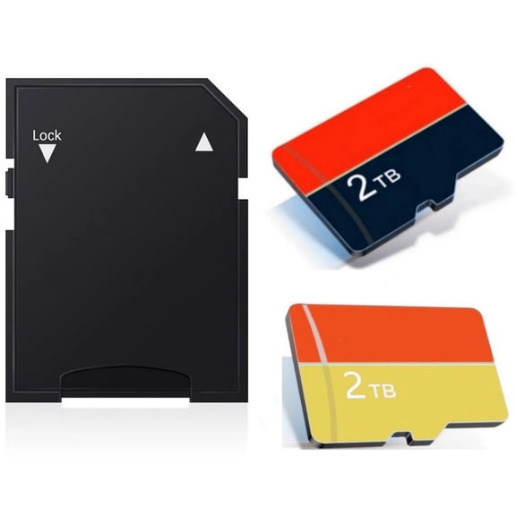 Memory Card with Adapter,High speed, high performance, Waterproof and Shockproof 2Pcs,Red and Glod