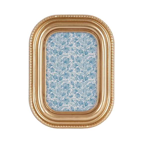 DesignOvation – 4x6 Picture Frame – Beaded Gold Tabletop Photo Frame
