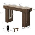 thumbnail image 3 of Aheaplus Farmhouse 47" Console Table with Power Outlets & Motion Sensor Light - Narrow Storage Entryway Table for Hallway/Living Room,Rustic Oak, 3 of 7