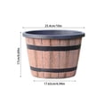 thumbnail image 3 of Retro Wood Whiskey Barrel Planter 10 Inch with Bottom Drainage Holes, Plant Pots Indoor, Flower Pots for Indoor Plants, Wood-Look Outdoor Flower Pots, 3 of 7