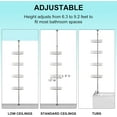 thumbnail image 5 of Twister.CK Corner Shower Caddy Tension Pole, 76"-110" Adjustable Bathroom Organizer Shelves, 4-Tier Rustproof Bathroom Shelves with Built-In Towel Bars, Silver, 5 of 6