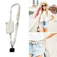 thumbnail image 2 of Adjustable Phone Lanyard with Crossbody Strap - Detachable Wallet & Wrist Pouch, Multifunctional Portable Phone Holder Strap for Daily Use, 22in/55.8cm, Beige, 2 of 5