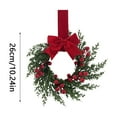 thumbnail image 3 of YIFUNIN 4pc 26cm Christmas Kitchen Cabinet Wreaths with Plaid Bow Ribbon, Mini Christmas Wreaths with Berries and Bow for Kitchen Window Outdoor Indoor Holiday Decor, 3 of 7