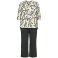 thumbnail image 5 of White Mark 3/4 Sleeve Floral Blouse & Solid Palazzo Pant Set, 2-Piece, Women's Plus, 5 of 7