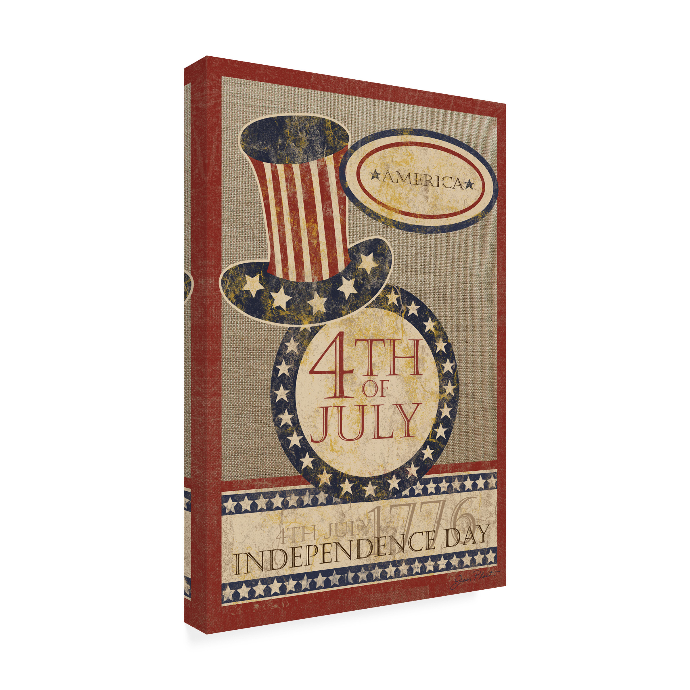 Trademark Fine Art '4Th Of July Flag' Canvas Art by Jean Plout