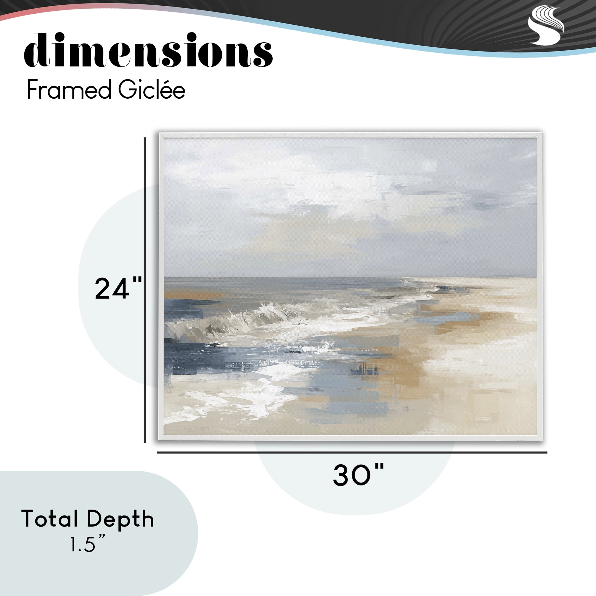Stupell Industries Tranquil Beach in Neutrals White Framed Giclee Art, design by Kim Curinga
