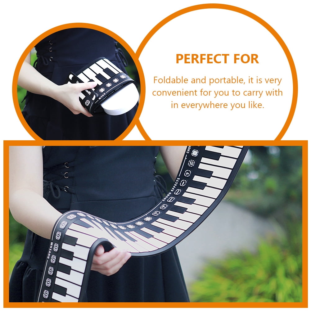 Greenadscape 1 Set Foldable Roll-Up Piano for Musical Education and Home Use