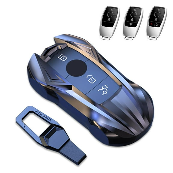Key Cover Case, Zinc Alloy Smart Key Fob Case Shell Compatible for Mercedes Benz E300 E350 E400 E450 A220 CLA250 C300 GLA250 GLB250 GLC300 GLE350 GLE450 GLE580