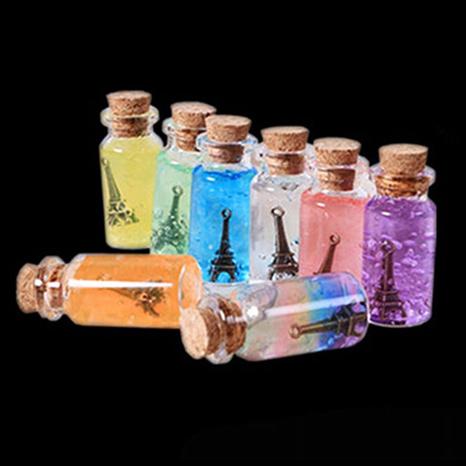 10x Small Glass Bottles Miniature Potion Bottle Mini Cork Glass Vials  Wed.p9 F7