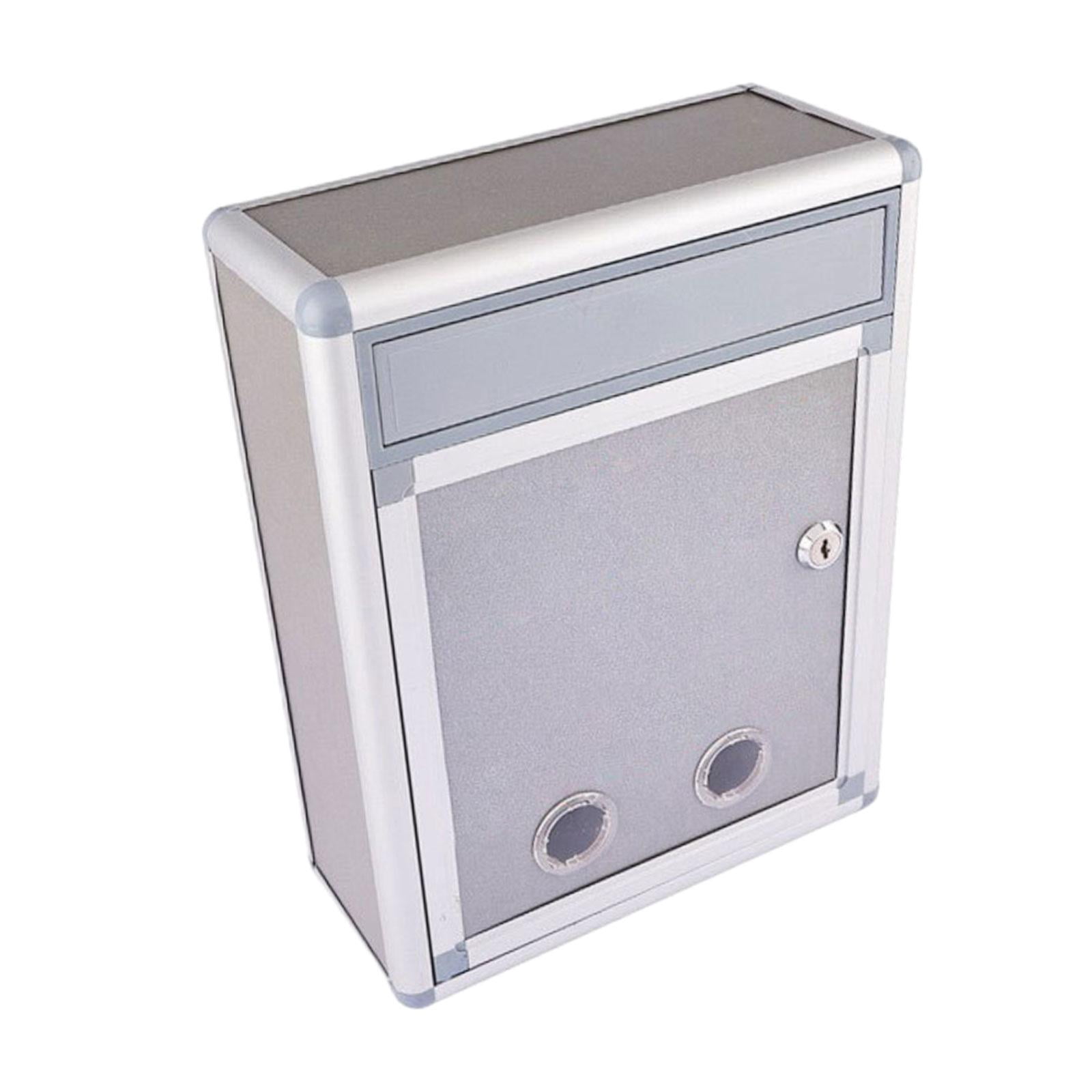 Baoblaze Wall Mount Mailbox Postbox Secure Rustproof Metal Vertical with Key Drop Box BF035 Front Input
