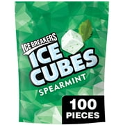 Ice Breakers Ice Cubes Spearmint Sugar Free Chewing Gum, Pouch 8.11 oz, 100 Pieces