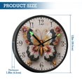thumbnail image 3 of Voice Activated Clock with Glow Light 12 Inch Large Silent Wall Clock Battery Operated for Home Decor Gorgeous Colors Butterfly, 3 of 8