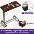 thumbnail image 6 of KEKOY Overbed Table with Wheels, Easy Height Adjustable Bedside Table for Bed for Elderly, Rolling Bed Tray Table for Eating & Reading, Stable Support for Medical Home Care and Hospital Use, 6 of 9