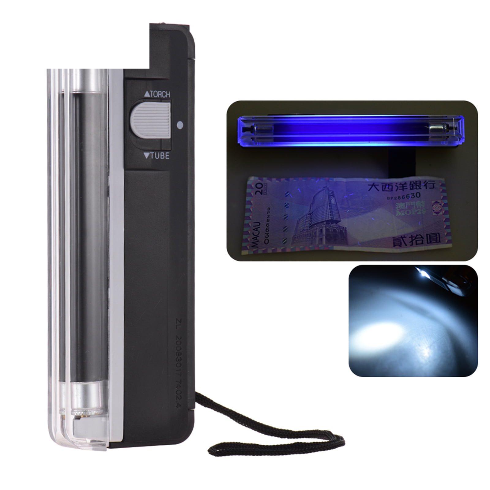 Abanopi 2-in-1 Portable Mini Money Detector Counterfeit Cash Currency Banknote Bill Checker Tester with  Light Flashlight for USD EURO POUND