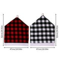 thumbnail image 2 of LYCAQL 2pcs Christmas Chair Back Cover Black and Red Grid Chair Slipcovers Hat Plaid Christmas Back Covers Christmas Dining Chair Protector Elastic for Dining Room Xmas Party Table Decoration, 2 of 5