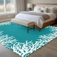 thumbnail image 5 of Sea White Coral Washable Living Room Rugs 5'x8', Marine Green Background Modern Art Low Pile Throw Large Area Rug Non-Slip Sturdy Edge Binding Carpet for Living Room Kitchen Office, 5 of 9