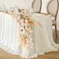 thumbnail image 4 of Fangsheng 13 Ft Tan Beige Cheesecloth Table Runner Gauze Long Table Runners Sheer Cheese Cloth Bulk for Wedding Party Table Decor ( 35 x 160 Inch ), 4 of 6