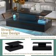 GFVCNIO High Golss Coffee Table with LED Lights 2Tier Center Table