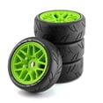 thumbnail image 1 of Bewildely Llantas de plástico RCGOFOLLOW resistentes al desgaste, neumáticos para llantas de control remoto 1/8, neumáticos WRC Feishen RC, Kits de construcción modelo Verde, 1 of 6