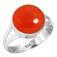 thumbnail image 1 of 925 Silver Ring For Women - Teens Orange Natural Carnelian Stone Silver Ring Size 5.5 August Birthstone Elegant Silver Ring Size 5.5 Gift For Ladies On Cocktail Party 925 Gemstone Silver Jewelry, 1 of 6