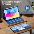 thumbnail image 5 of MoKo Keyboard Case for iPad A16 11th/10th Generation Case (2025/2022） with Pencil Holder,7 Colors Backlight Detachable Bluetooth Keyboard Case Cover,Navy Blue, 5 of 9