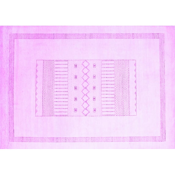 Ahgly Company Indoor Rectangle Solid Purple Modern Area Rugs, 5' x 8'