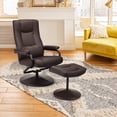 thumbnail image 3 of Giantex Swivel TV Chair w/Stool, Armchair w/Adjustable Backrest, Recliner w/Maximum Load Capacity, Massage Chair Made of Artificial Leather, Brown, 3 of 8
