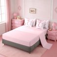 thumbnail image 3 of Erosebridal Kawaii Bowtie Ribbon 7pcs Bedding Comforter Set,Letter C Monogrammed Queen Bedding Sets For Girls Kids,Reversible pink, 3 of 7