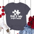 thumbnail image 4 of Chandails Mignons pour Couples Assortis de la Saint-Valentin, T-Shirt Décontracté à Manches Courtes à Col Rond, Blouse Ample à Imprimé de Lettres, T-Shirt Confortable, Doux et Respirant, Blouse pour Mari et Femme, Tee Gris TTTG, 4 of 5