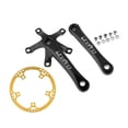thumbnail image 1 of ancho estrecho de bicicleta 130BCD de cadena de una sola (elija 45T 47T 53T 56T 58T) + 1 par de bielas de 170 mm (izquierda y d - Negro 45T 45T-58T Soledad Bielas de plato de bicicleta de carretera, 1 of 9