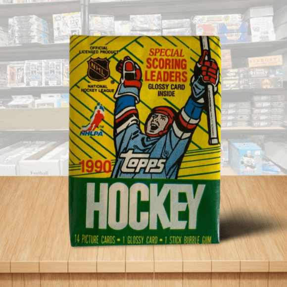 1990-91 Topps Hockey NHL Wax PACK - 15 Cartes par Pack + Gomme