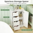 thumbnail image 6 of Gymax Bathroom Floor Storage Cabinet Wooden Freestanding Bathroom Storage Unit w/ 1 Door & 4 Drawers, 6 of 11