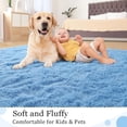 thumbnail image 2 of Softlife Super Soft Rug For Living Room Fluffy Rugs For Dorm Room Cute Plush carpet For Bedroom,6' x 9',Cerulean Blue, 2 of 6