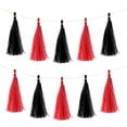 thumbnail image 1 of 40 Pcs de guirnalda de flecos negra y roja con cuerda para decoración de bodas y fiestas de cumpleaños, 1 of 7