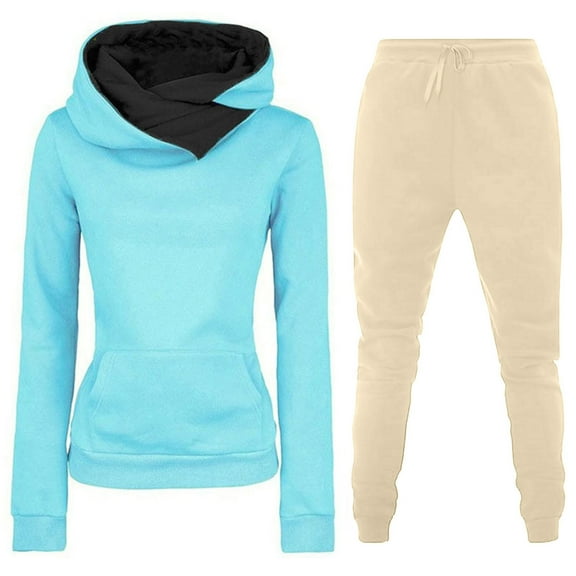 clear 50% off Usmixi Womens 2 Piece Sweatsuit Womens Sports Workout Tracksuit Sets Hoodies Sweatshirt Drawstring Jogger Pant Lounge Sets Ladies Sweatsuit 2 Piece Outfits with Pocket