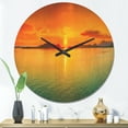 thumbnail image 2 of Designart 'Panorama Yellow Sunset ' Modern Wood Wall Clock, 2 of 5