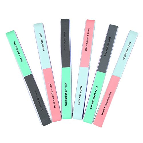 Multi Side Nail File and Buffers Nail Sanding Block Professional Filer Board and Shiners Cosmetic Manicure Suit for Home Salon,7 Ways (6Pack)