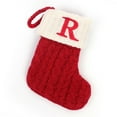 thumbnail image 2 of Riguas Christmas Sock Ornament with Lanyard Large Capacity Rich Color Classic Letter Design Stocking Hanging Decoration, 2 of 8