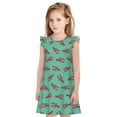 thumbnail image 1 of Fotbe Cartoon Lobsters 4 Vestido de Dormir para Niñas de 3 a 10 Años, Mangas Cortas, Estilo Princesa, Pijama Camisón con Mangas Voladas-Large, 1 of 6