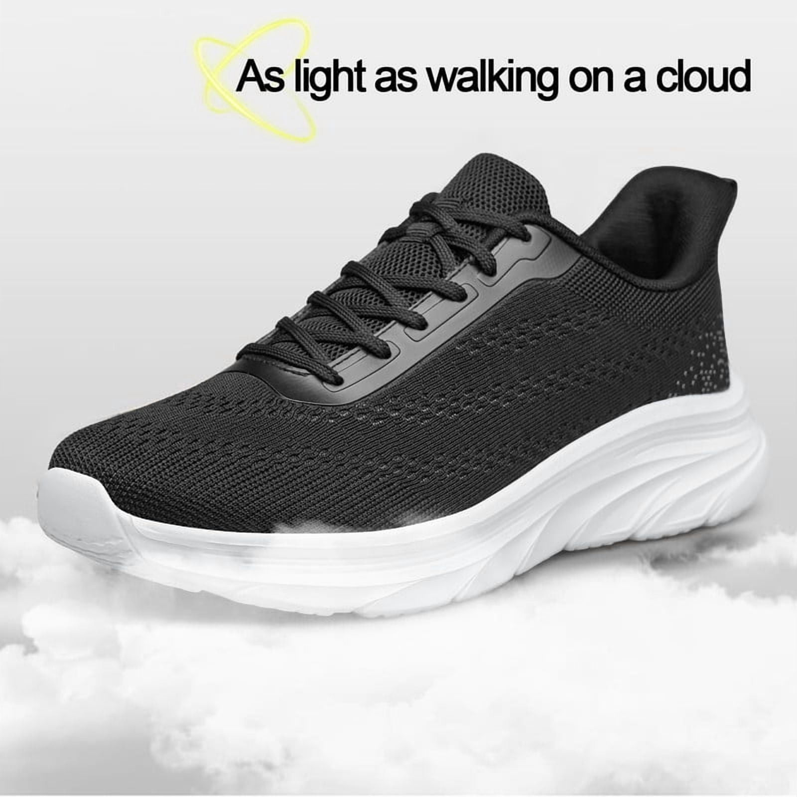 YHOON Men's Walking Shoes Slip on Comfortable Lightweight Running Shoes Workout Training Sneakers Black Size 14