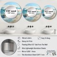 thumbnail image 4 of Designart "Simplistic Blue And White Beach" Coastal Waves Blue Large Round Mirror - Round Office Mirror Wall Decor - Coastal Round Printed Mirror - 23" x 23", 4 of 6
