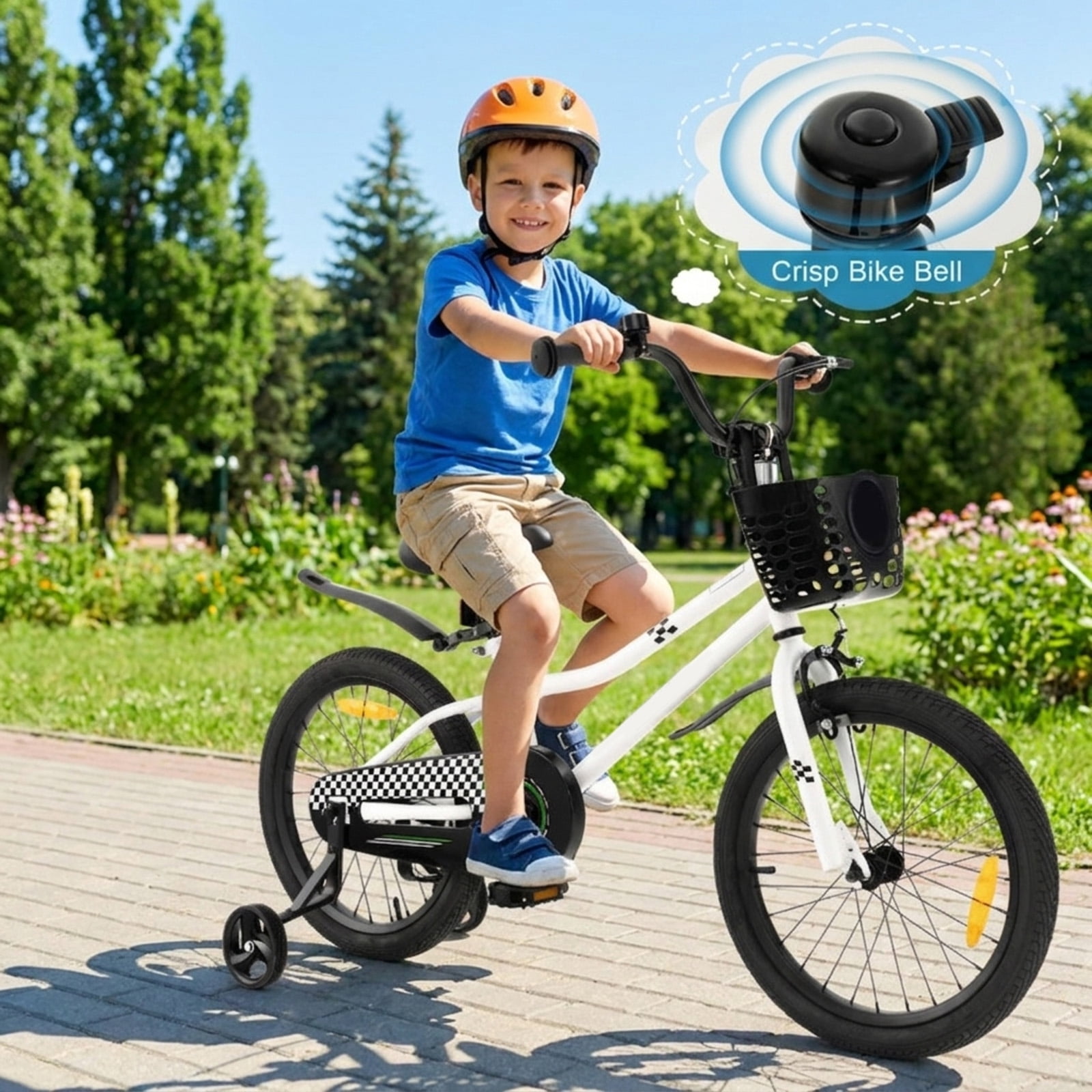 Redsmile Kids Bike 18 Inch with Removable Training Wheels and Adjustable Saddle for Boys Girls Ages 4-8, Youth Bicycle with Handbrake and Carbon Steel Frame, 18 Inch Kids Bike, Blue