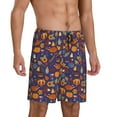 thumbnail image 2 of Logiee Thanksgiving Turkey 2 Print Men's Pajama Shorts with Drawstring & Pockets,Sleep Shorts for Men,Sleepwear Bottoms,Elastic Waistband Loungewear-X-Large, 2 of 6