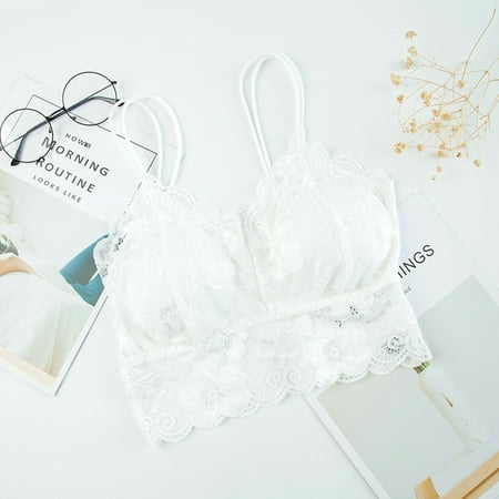 

RPVATI Women Comfort Floral Solid Bra Stretch Lace Bra for Women Girls Everyday Padded Seamless Bralette