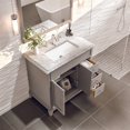 thumbnail image 5 of Eviva Elite Princeton 36" Grey Solid Wood Bathroom Vanity Set with Double OG White Carrera Marble Top, 5 of 8